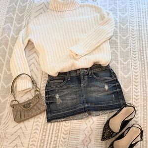 Vintage Guess Denim Jean Mini Skirt Sz 24